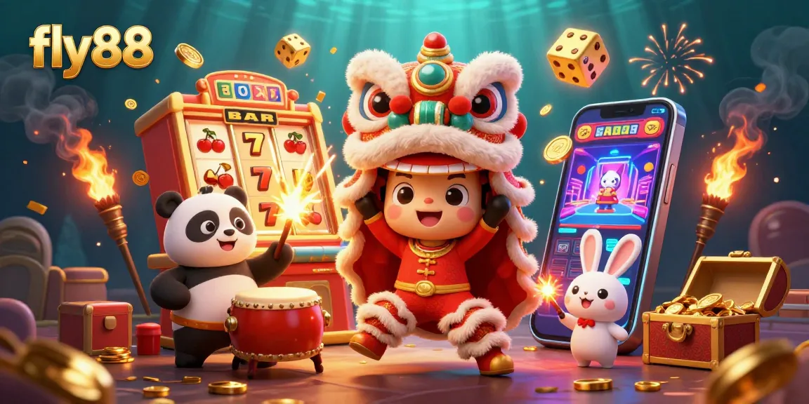 Experience excitement at fly88 with a vibrant lion dance, slot jackpots, and alluring casino gameplay.