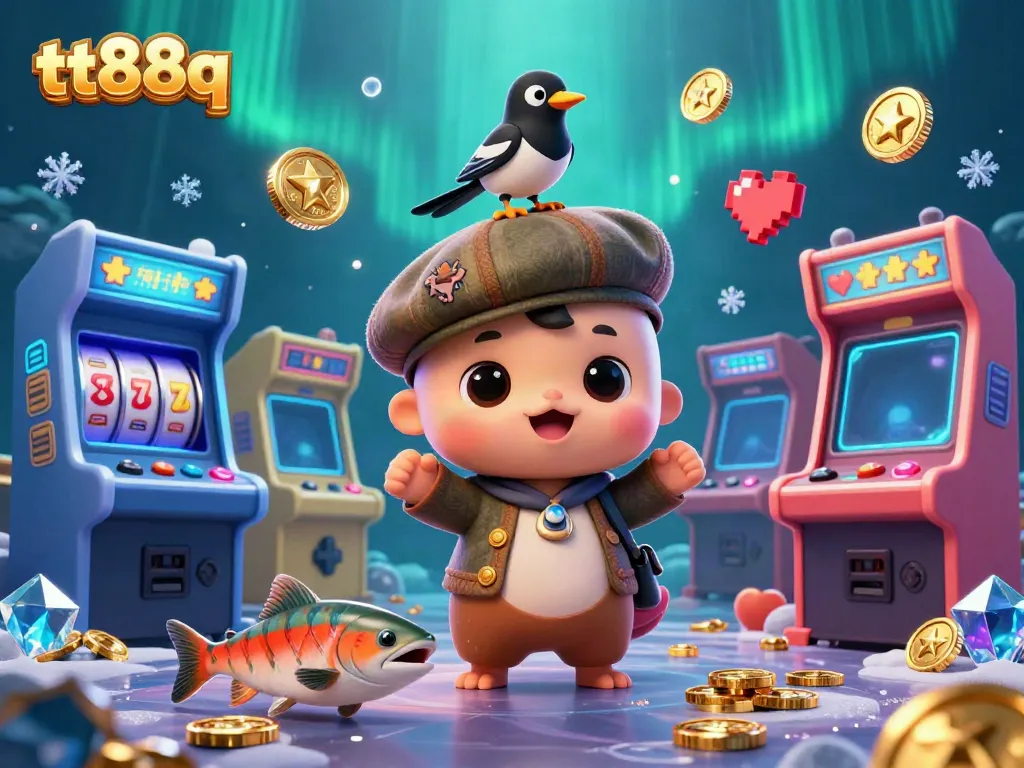 Engage in thrilling gaming experiences at tt88q with cute Nessie and friends in a vibrant casino setting.