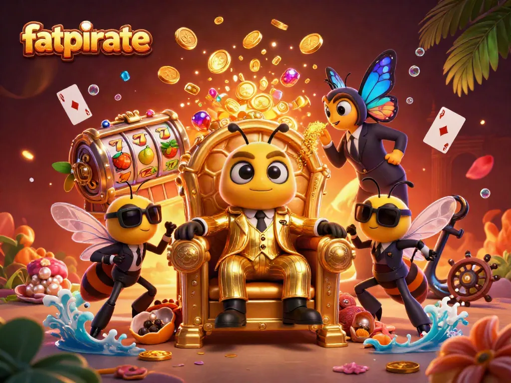 Engage with FatPirate's thrilling casino experience featuring a bumblebee mob boss and dynamic slot gameplay!