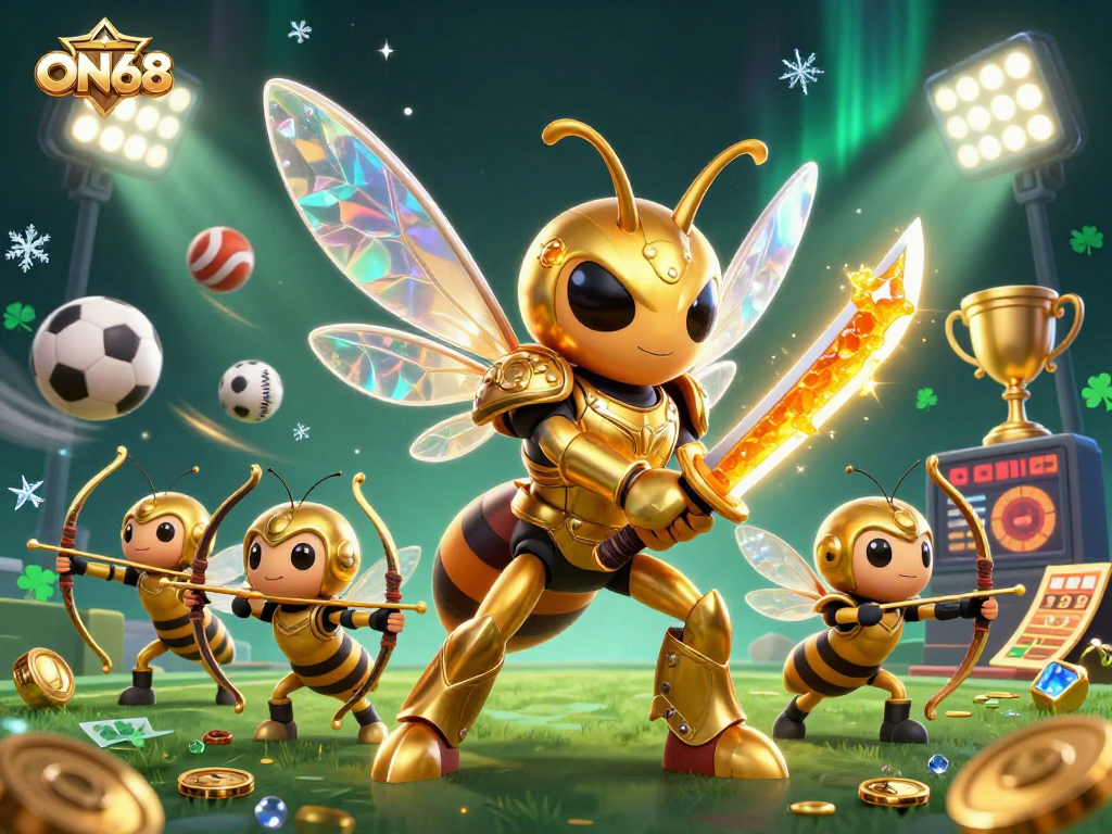 Experience the excitement of ON68 as you engage with vibrant 3D casino elements and dynamic sports betting action.