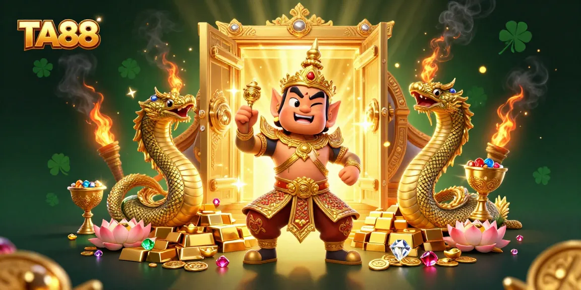 TA88 promotes exciting gameplay with legendary guardian and golden treasures in vibrant casino settings.