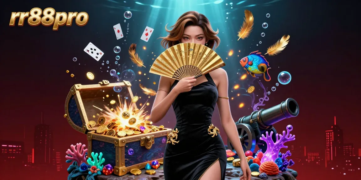 Experience thrilling gameplay at rr88pro with captivating casino elements and a stunning Asian woman.