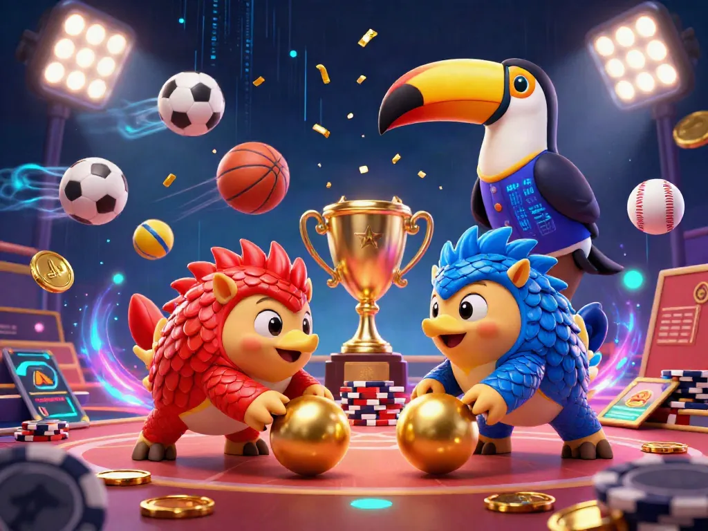 Engage with FUN88 Thailand's vibrant casino atmosphere, where rival pangolins battle in a dynamic gaming showdown.