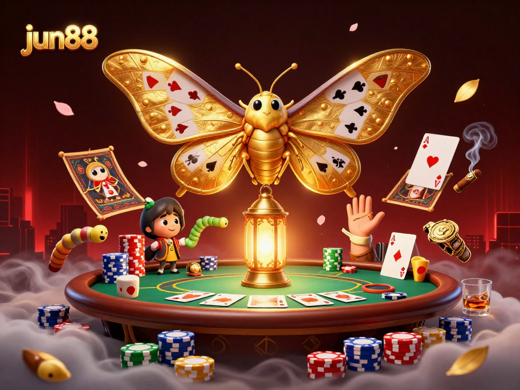 Experience vivid gameplay action with jun88's 3D digital illustration, showcasing casino excitement.