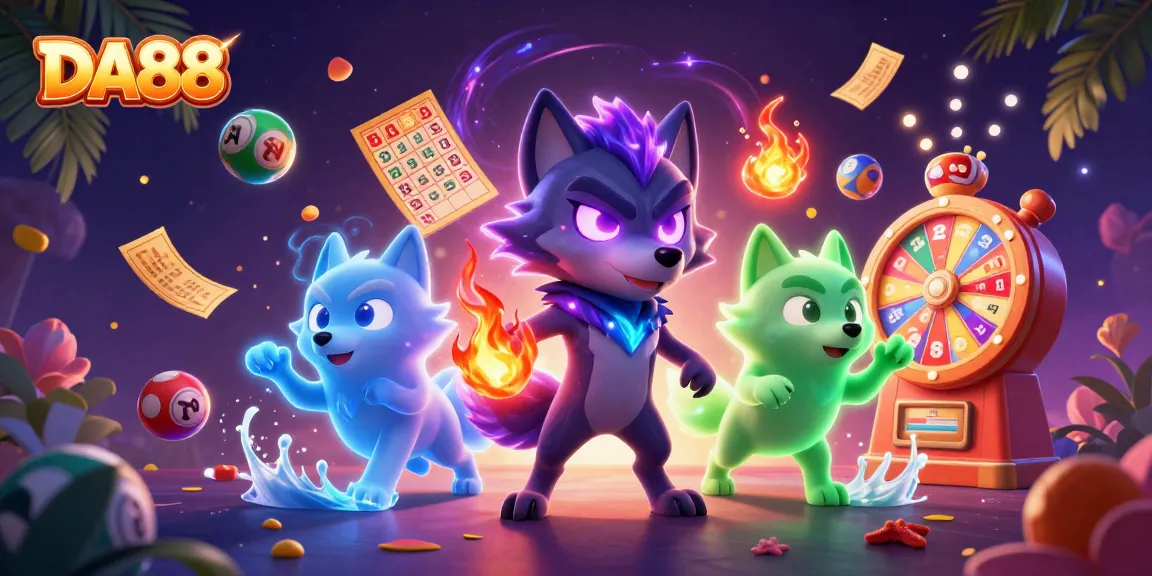 Experience thrilling wins at DA88 with vibrant colors and dynamic lottery elements.