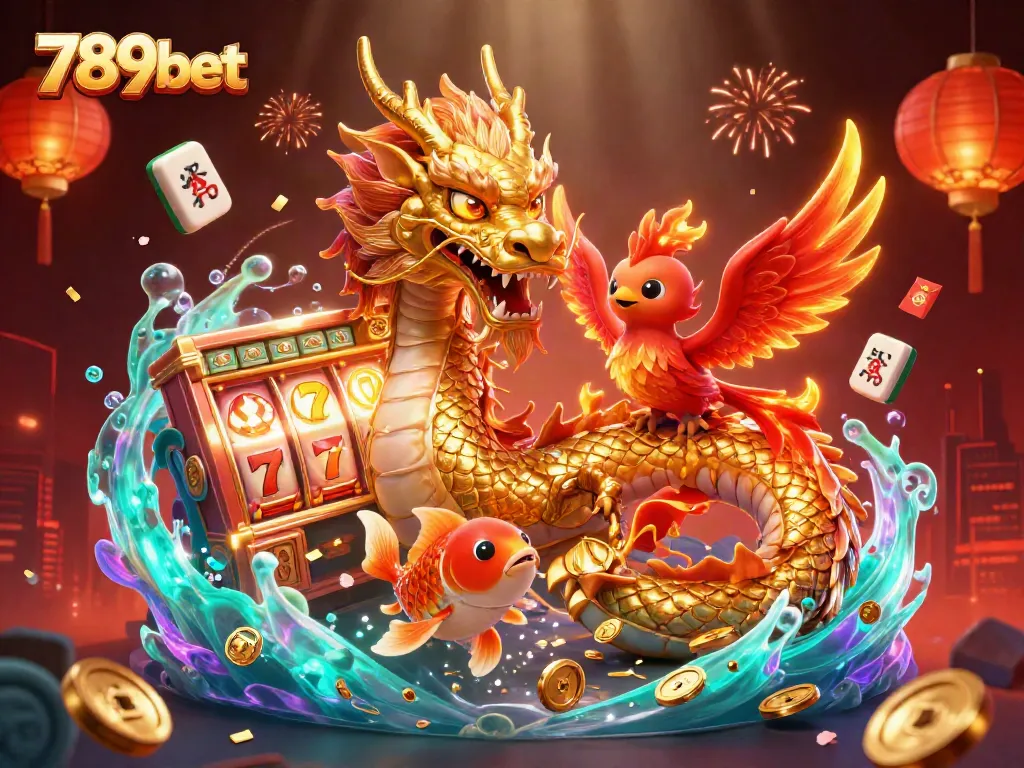Play exciting casino games at 789bet with rich visuals of slot reels and vibrant characters.