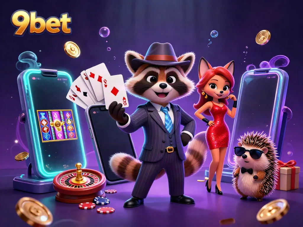 Experience thrilling gameplay on 9bet with a vibrant casino scene featuring a royal flush