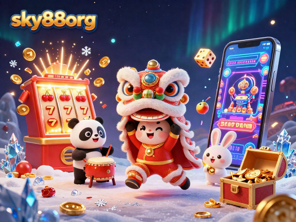 Experience the excitement of sky88org with vibrant characters and lively slot action in 3D.