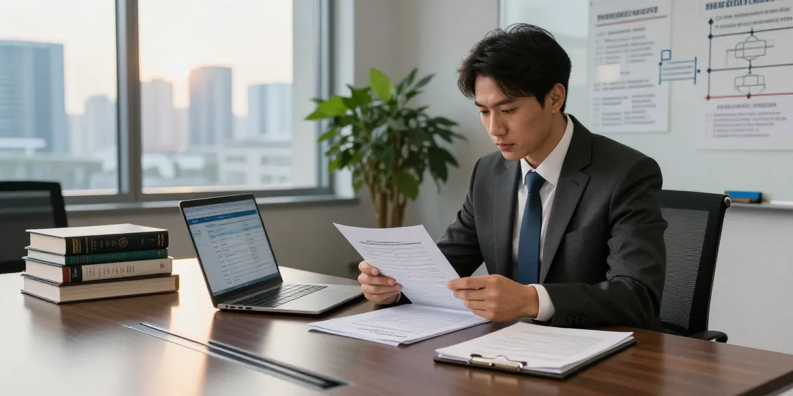 Valken legal consulting scene analyzing frozen bank account strategies with documents and legal books in a modern office