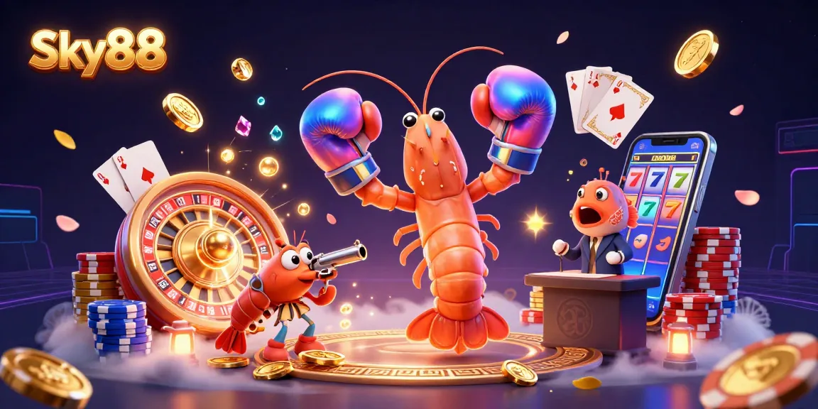 Engage with the vibrant gaming atmosphere at Sky88 featuring dynamic characters, iconic casino elements, and thrilling gameplay.