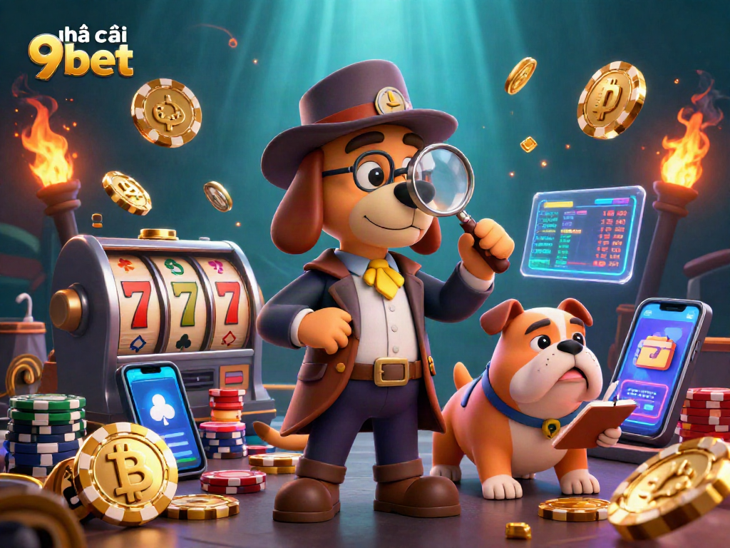 Engage with the excitement of nhà cái 9bet through this rich 3D casino illustration showcasing vibrant gaming elements.