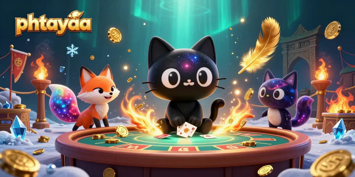 Join the thrills of phtayaa as a black hole cat and nebula fox engage in cosmic casino adventures.