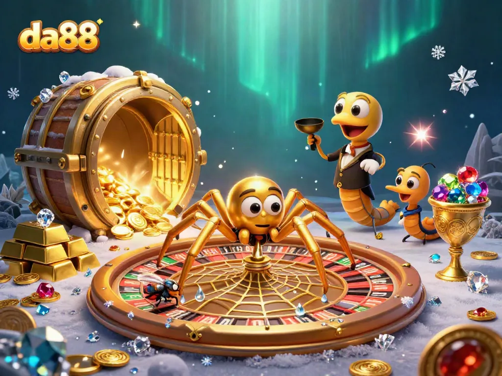 Experience the thrilling atmosphere of da88 with golden treasures, bets, and a vibrant casino scene.