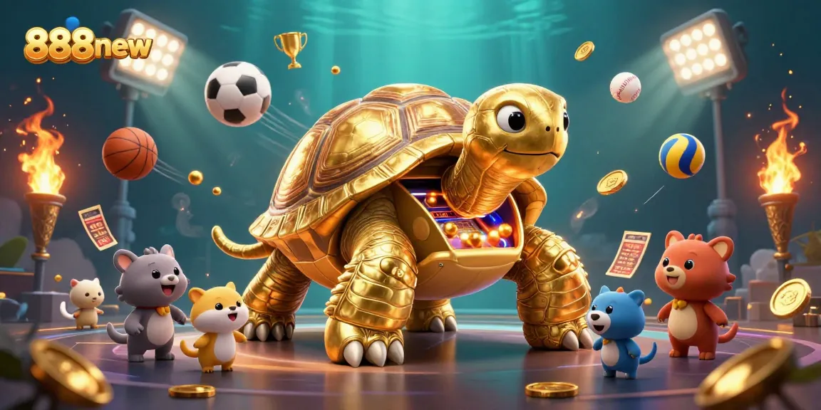 Immerse in the excitement of 888new's colossal gambling experience with golden tortoise pinball, sports action, and dynamic gameplay.