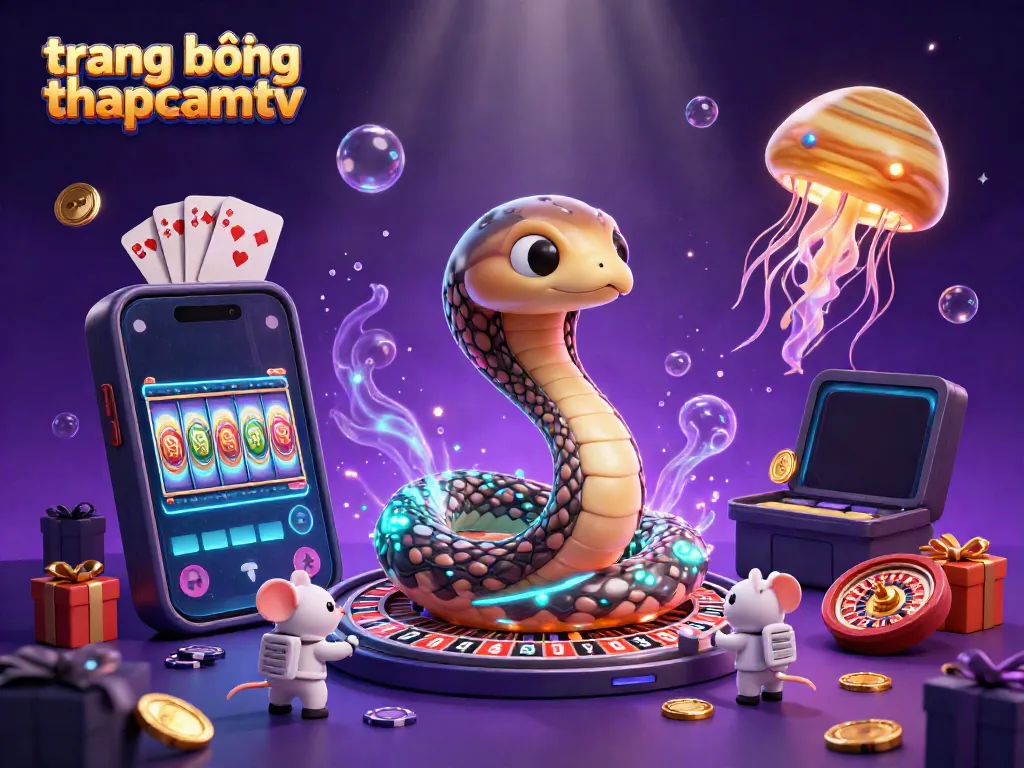 Engaging scene from trang bóng thapcamtv featuring mice betting on a roulette wheel with glowing cosmic elements.
