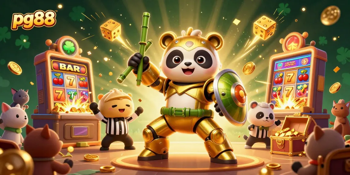 Experience the excitement of pg88 at this vibrant 3D casino scene filled with dynamic games and characters.
