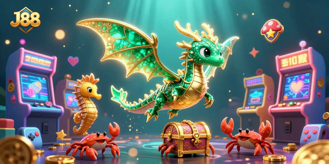 Experience thrilling gaming adventures with J88's vibrant underwater casino illustration.
