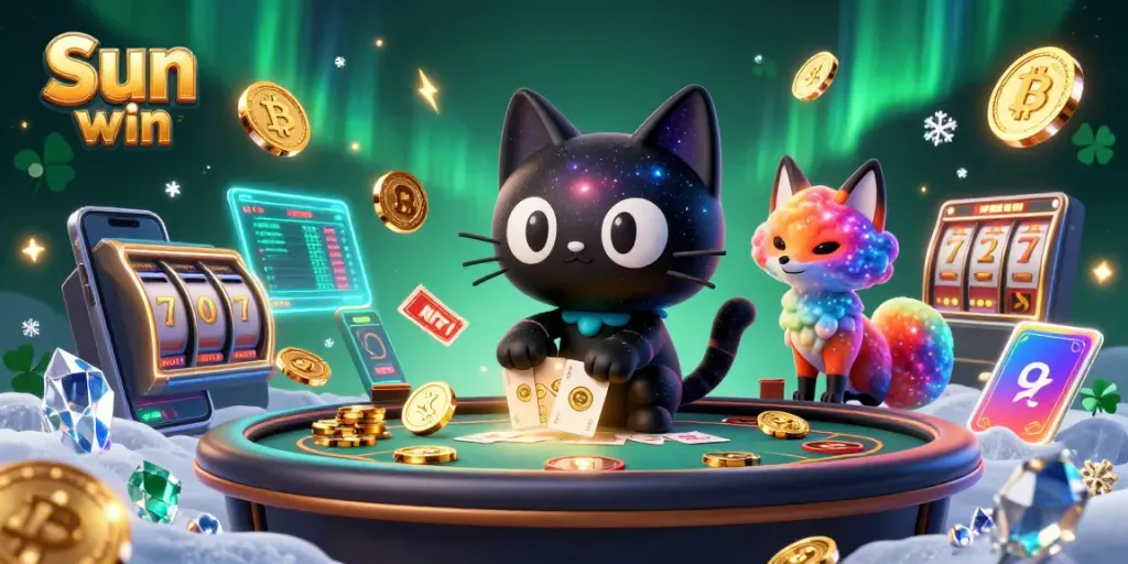 Experience thrilling gaming with Sun win's cosmic casino as cartoon characters draw in rewards.