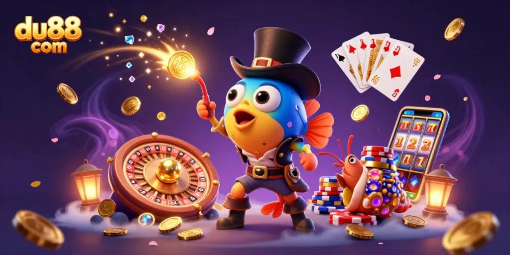 Experience du88 com’s thrilling casino world with vibrant characters and dynamic gaming elements.