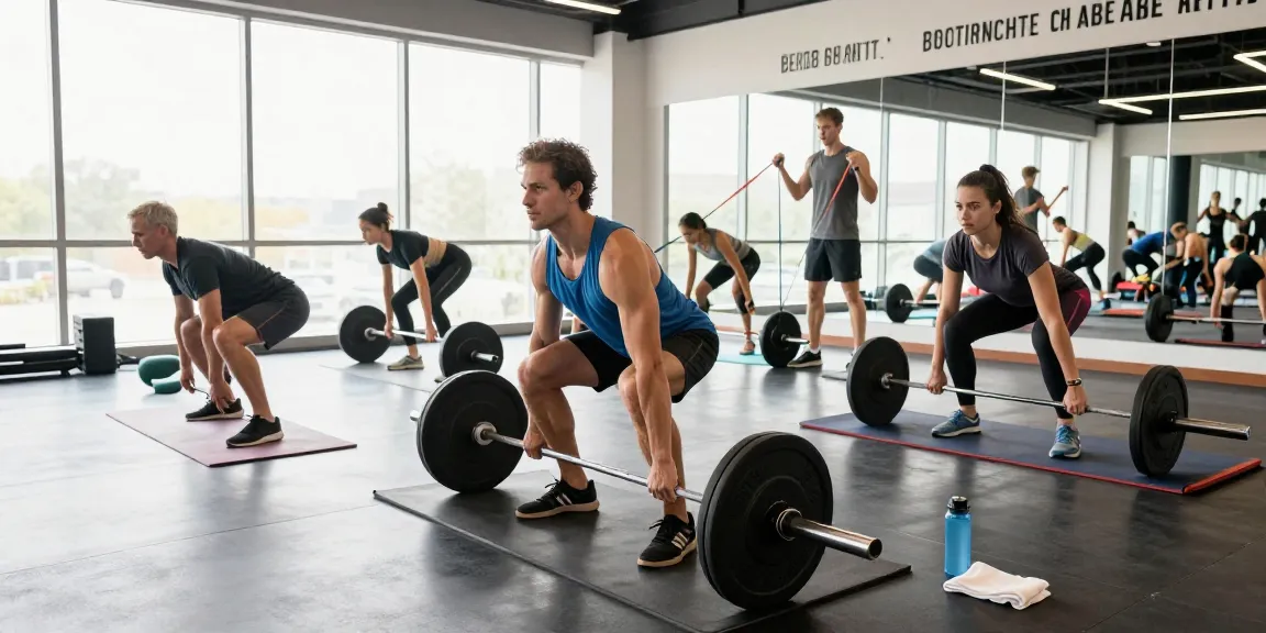 Prime Pharma Steroïden Winkel met sporters die trainen in een moderne fitnessstudio, met inspiratie en energie.