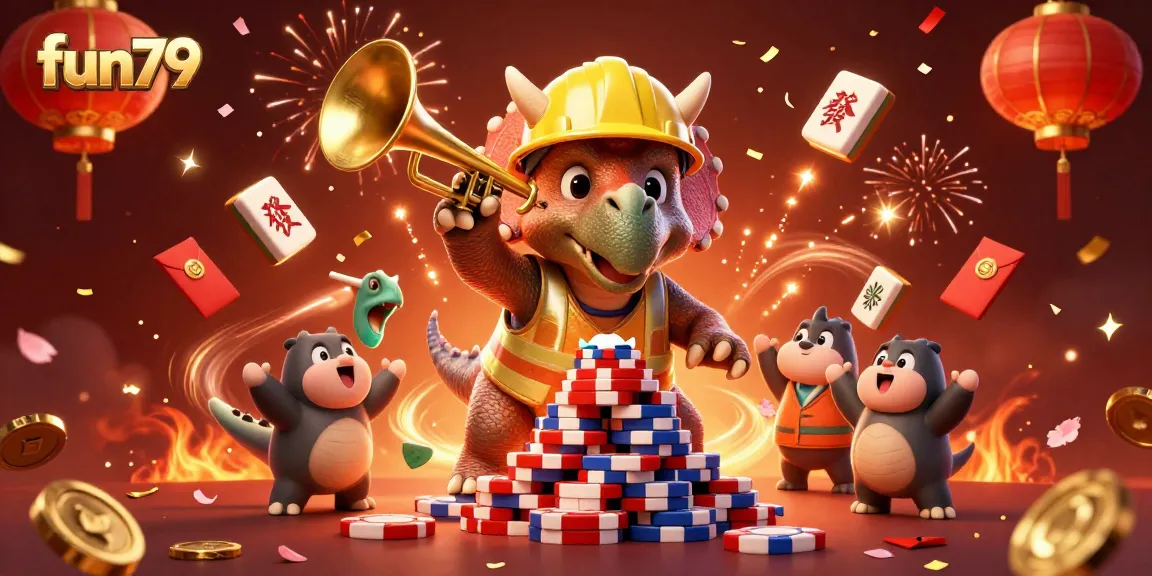 Win big with fun79 - enjoy vibrant casino action featuring lucky symbols and animated characters.