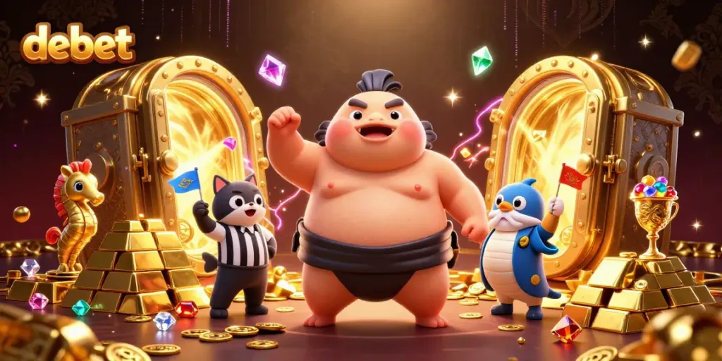 Engage with debet's thrilling underwater casino scene featuring a fugu and treasures!