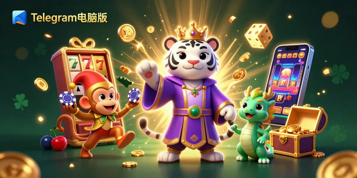 在Telegram电脑版中参与刺激的游戏体验，动态的老虎机场景正在展开。