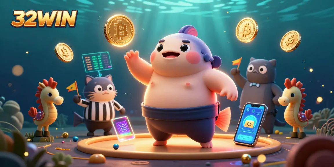 Experience thrilling gambling action at 32WIN's vibrant underwater casino scene.