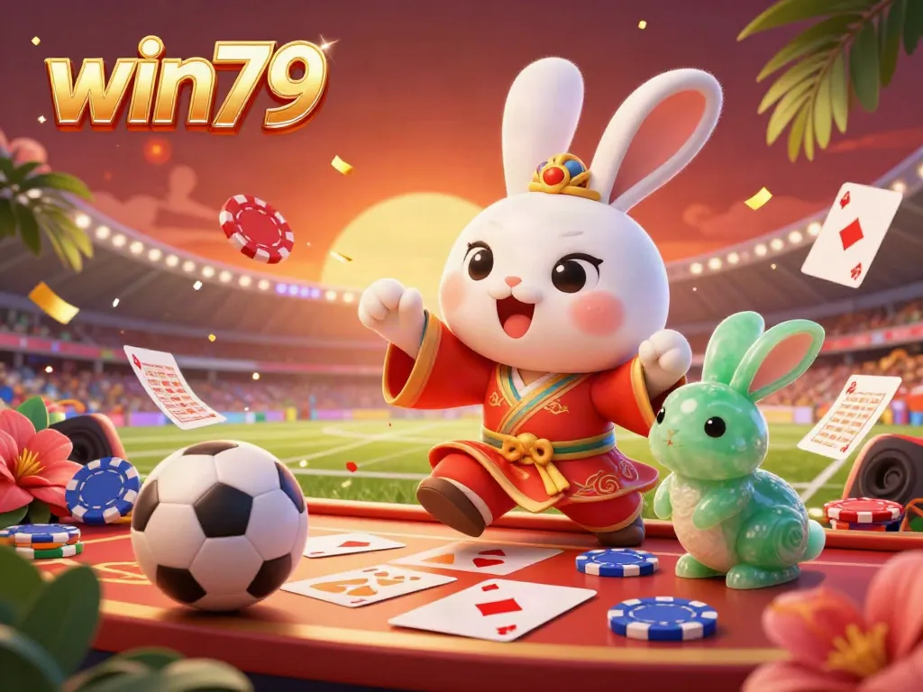 Experience exciting sports betting action at win79, featuring vibrant characters and dynamic sports elements.