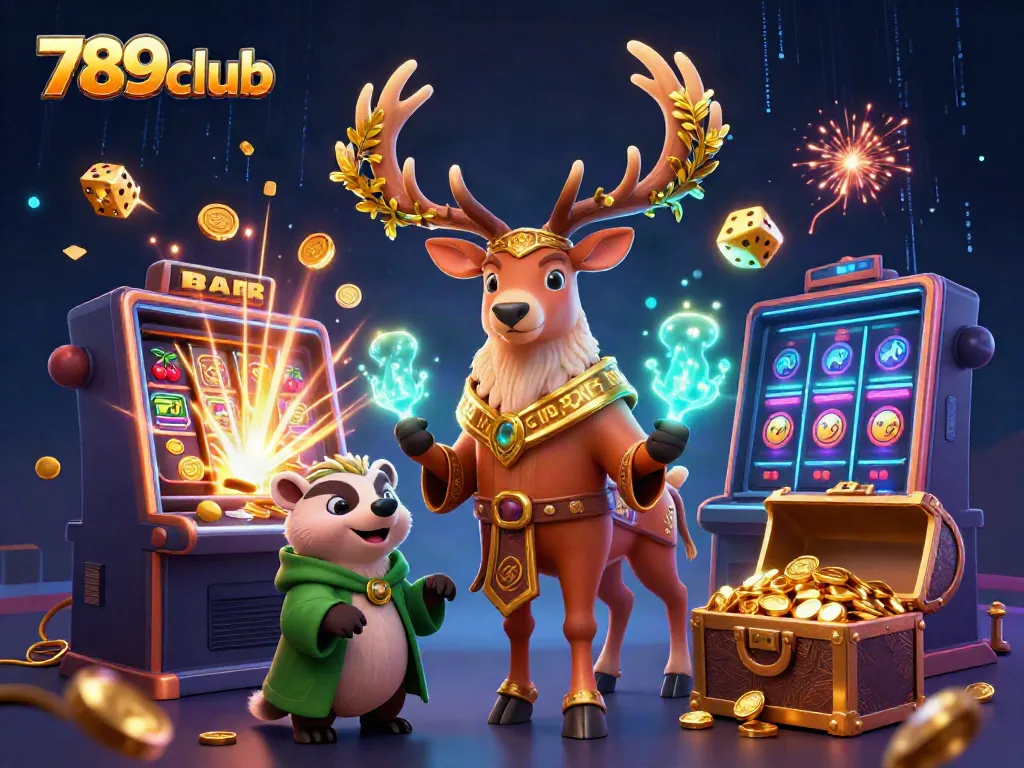 Experience the excitement of 789club with bursting jackpots and vibrant casino games in a dynamic 3D scene.
