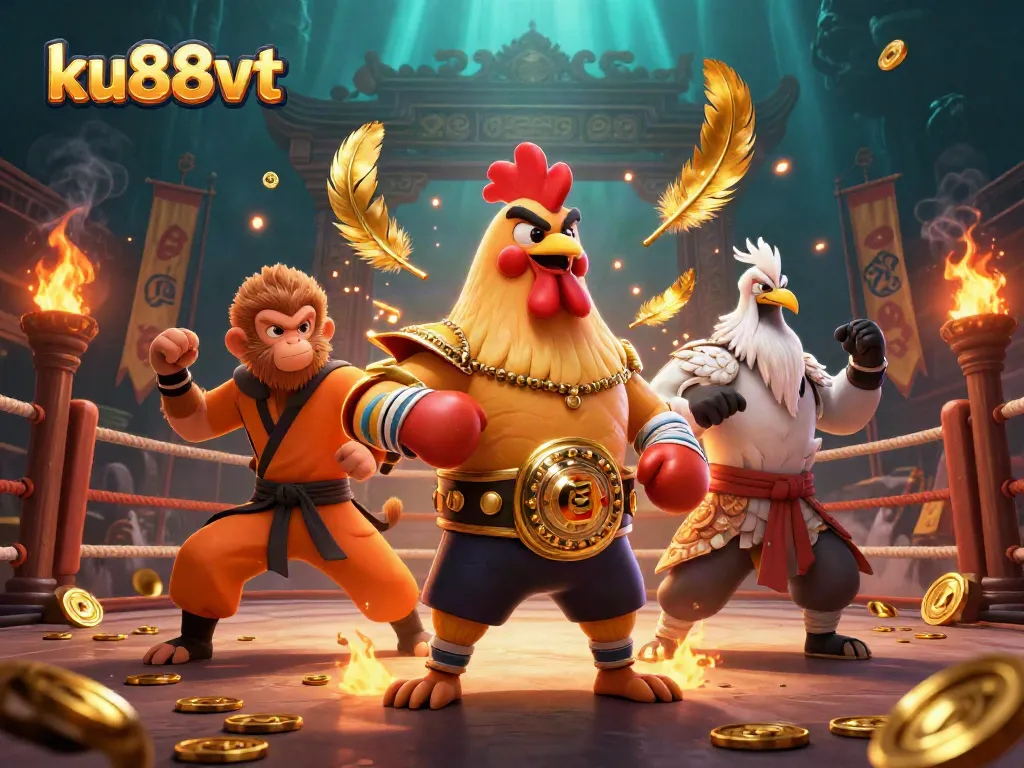 Spin to win big with ku88vt in an electric 3D casino gaming scene.