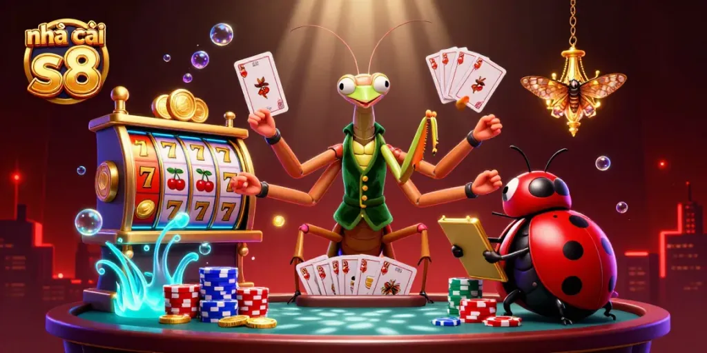 Experience the exciting action of nhà cái s8 with dynamic characters and immersive casino elements.